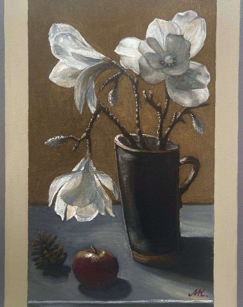 Natura morta con magnolia in stile rustico da Marina Kozyr
