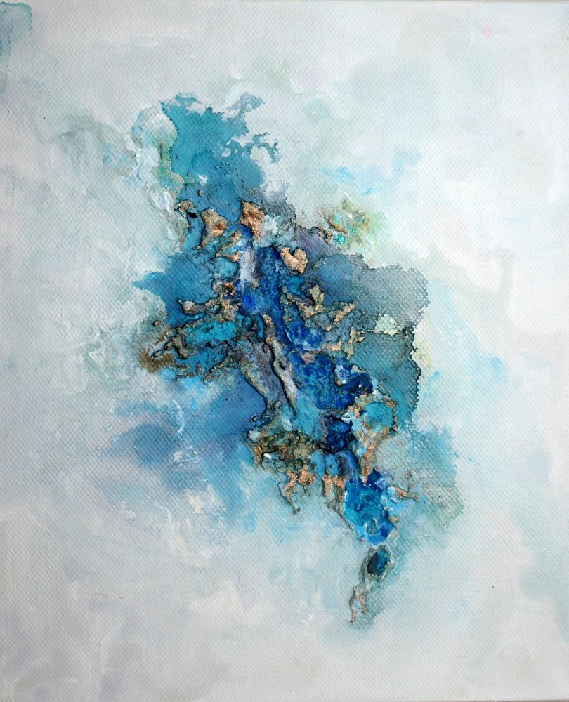 Deep Blue Gold - Astratto da Marina Nelson