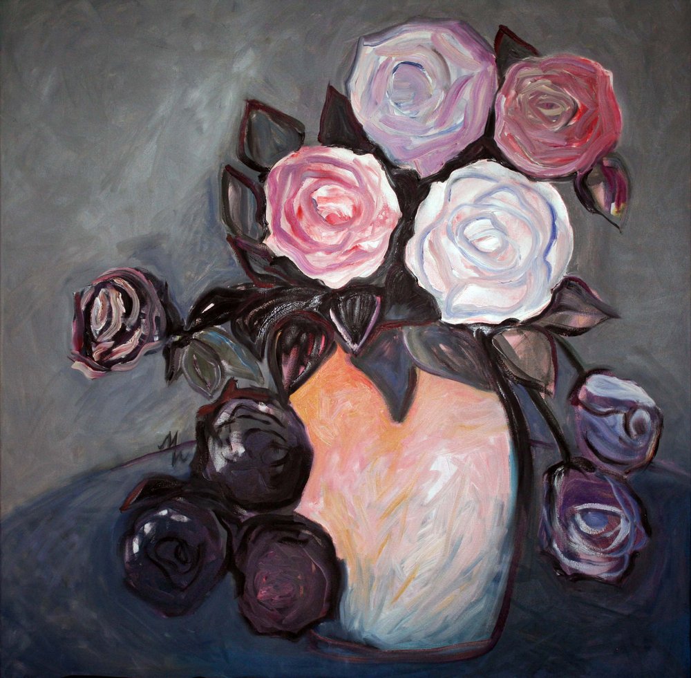 Eleganti rose dipinte da Marina Nelson