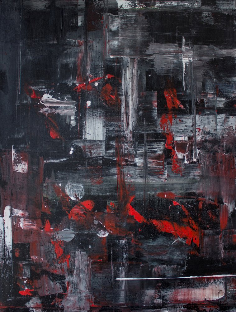 Paesaggio urbano astratto in rosso dinamico da Marloes Aerts