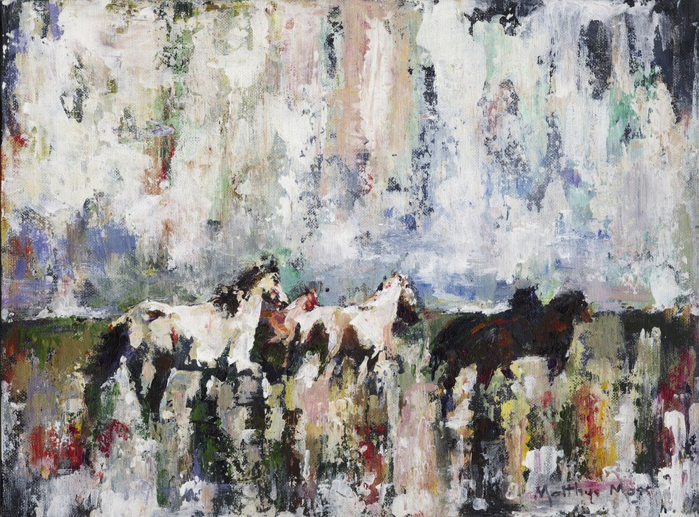 Cavalli astratti e vivaci da Matthys Moss