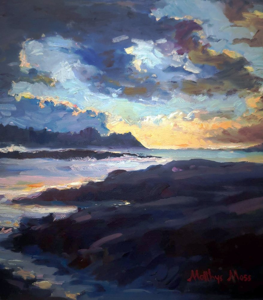 Un tramonto costiero dai colori vivaci da Matthys Moss
