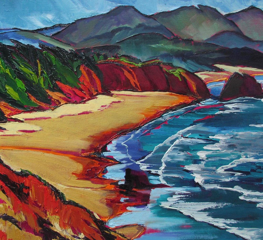 Scogliere colorate sulla spiaggia da Maxine Shore