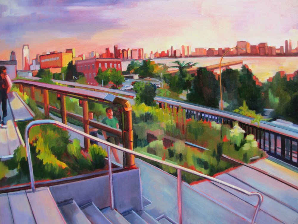 Panorama del tramonto dal parco urbano da Maxine Shore