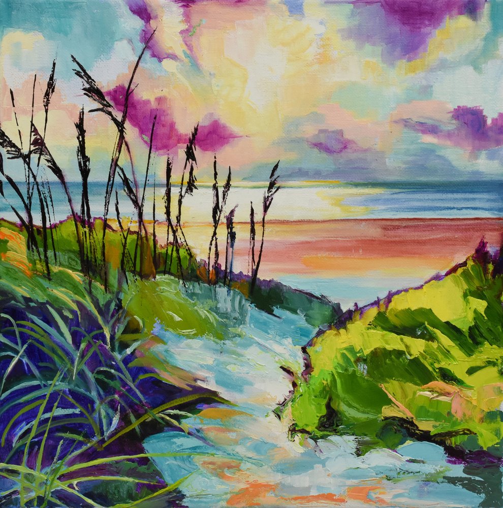 Tramonto vivace sulla spiaggia da Maxine Shore
