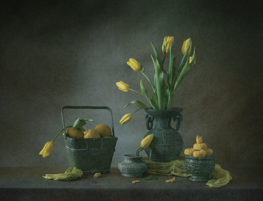 Tulipani dorati e limoni da May G