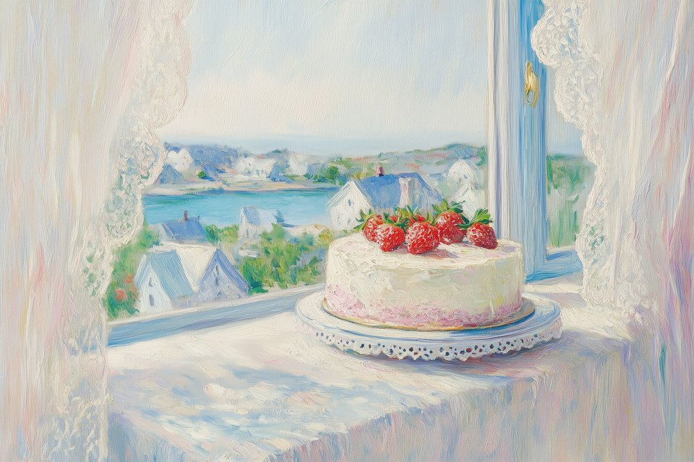 Torta alle fragole - Vista estiva da Melloi Art Prints