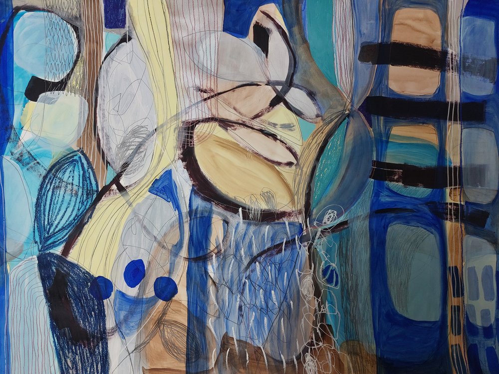Astratto: Flusso blu-giallo da Monika Riethmueller