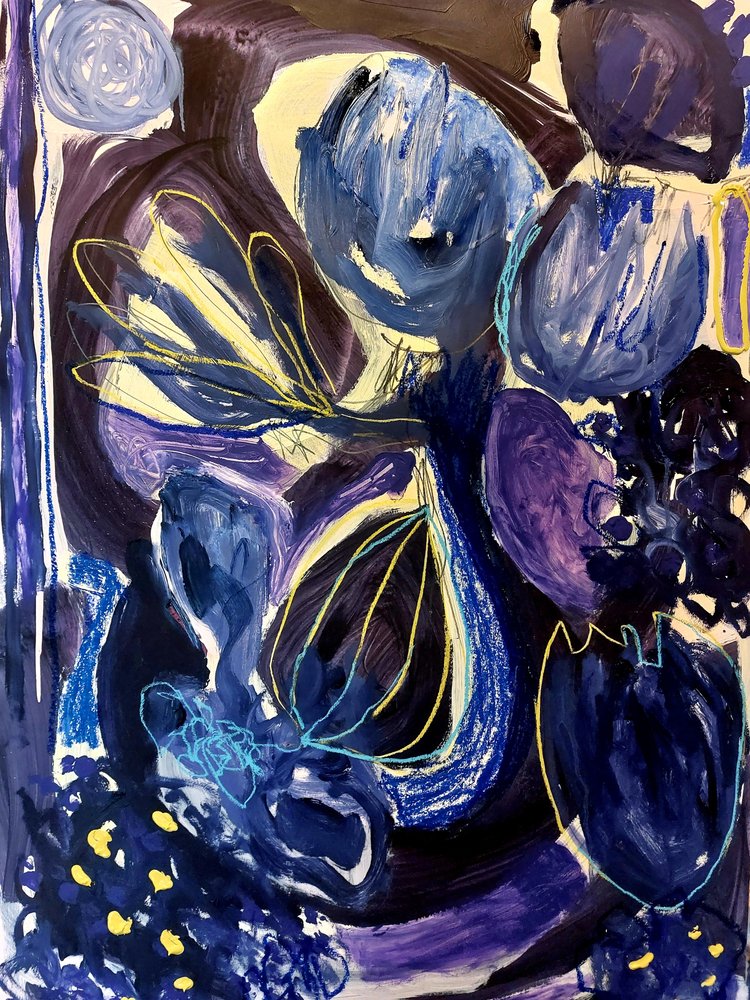 Fiori blu e viola da Monika Riethmueller