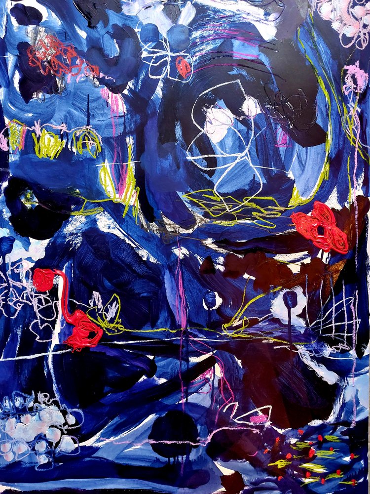 Astratto blu dinamico da Monika Riethmueller