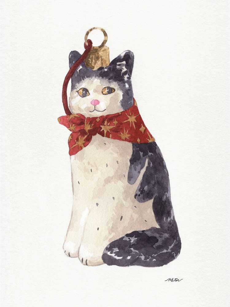 Ornamento natalizio a forma di gatto da NKTN