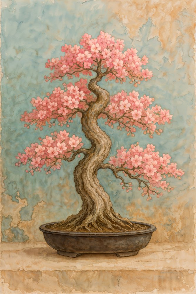 Bonsai di ciliegio in fiore da Natalie Bruns