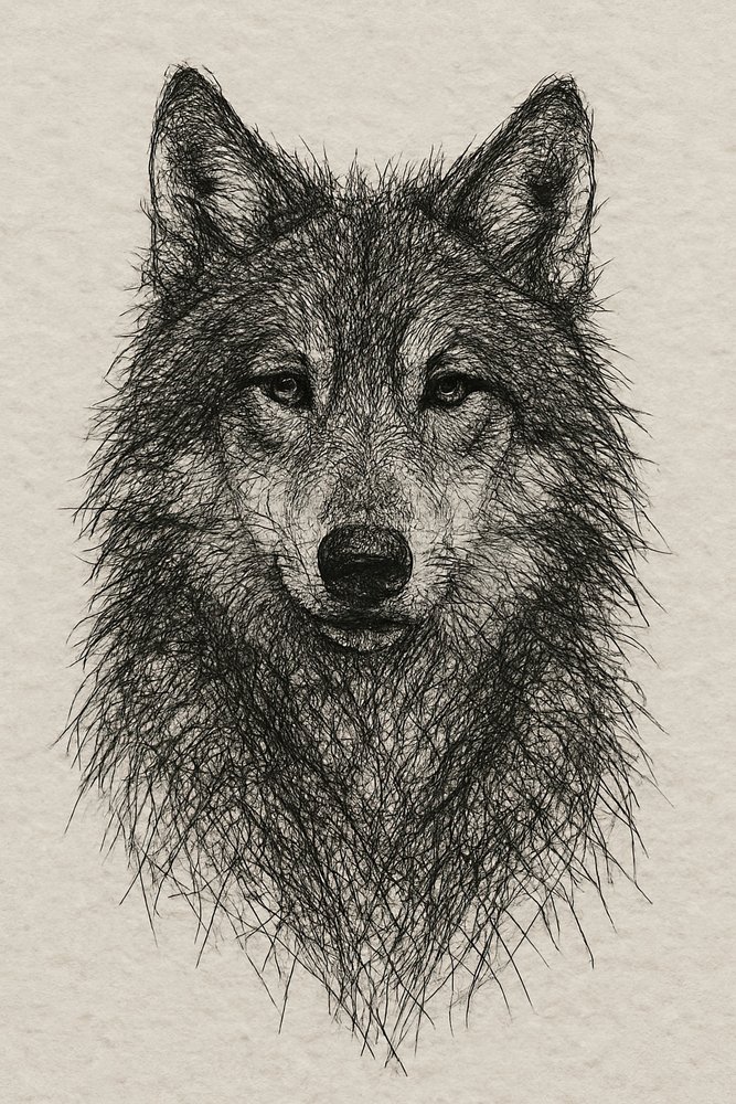 Disegno dettagliato di un lupo da Natalie Bruns