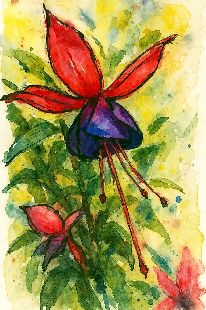Fiore fucsia ad acquerello da Natalie Bruns