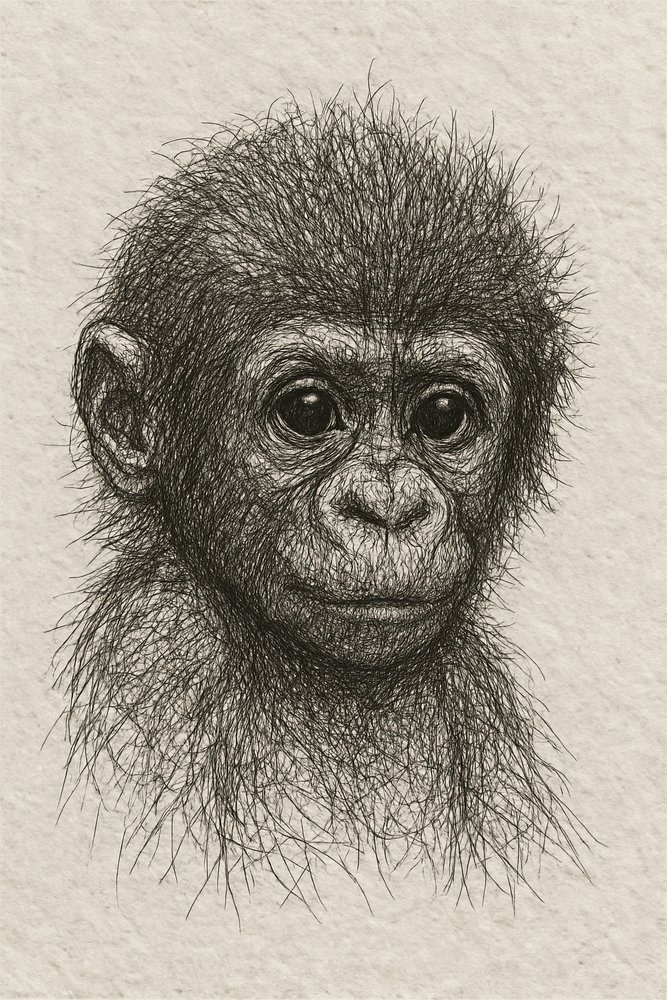 Cucciolo di scimpanzé innocente da Natalie Bruns