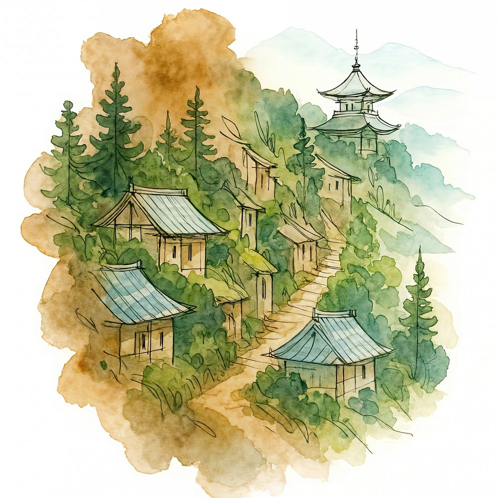 Villaggio di montagna giapponese da Natalie Bruns