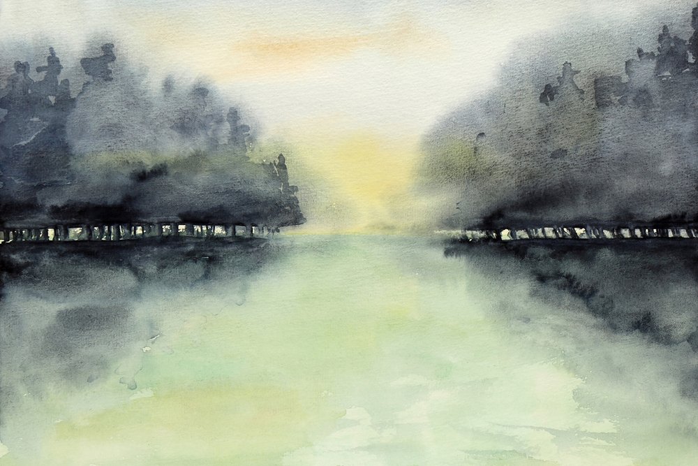 Riflesso sul lago nebbioso da Natalie Bruns