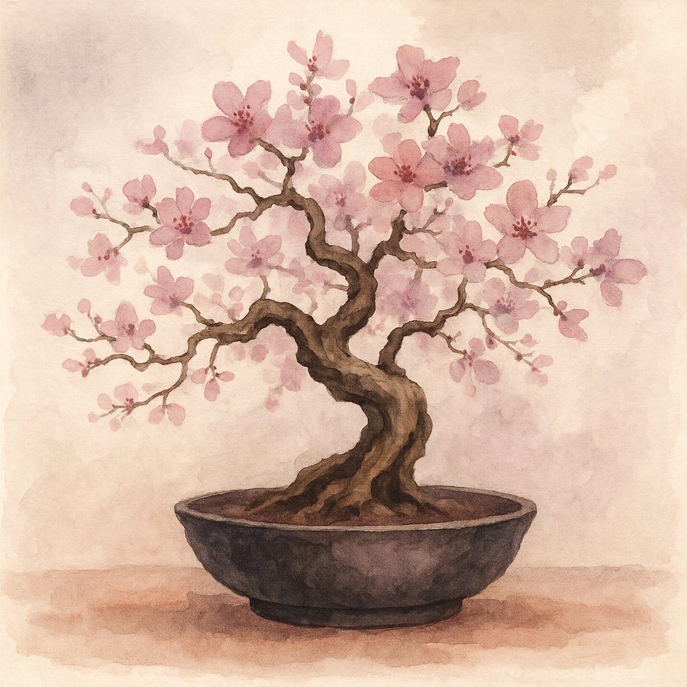 Bonsai di ciliegio rosa da Natalie Bruns