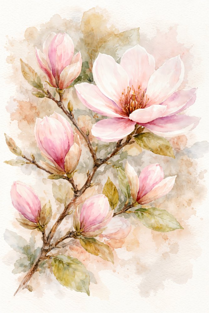 Fiori di magnolia rosa da Natalie Bruns