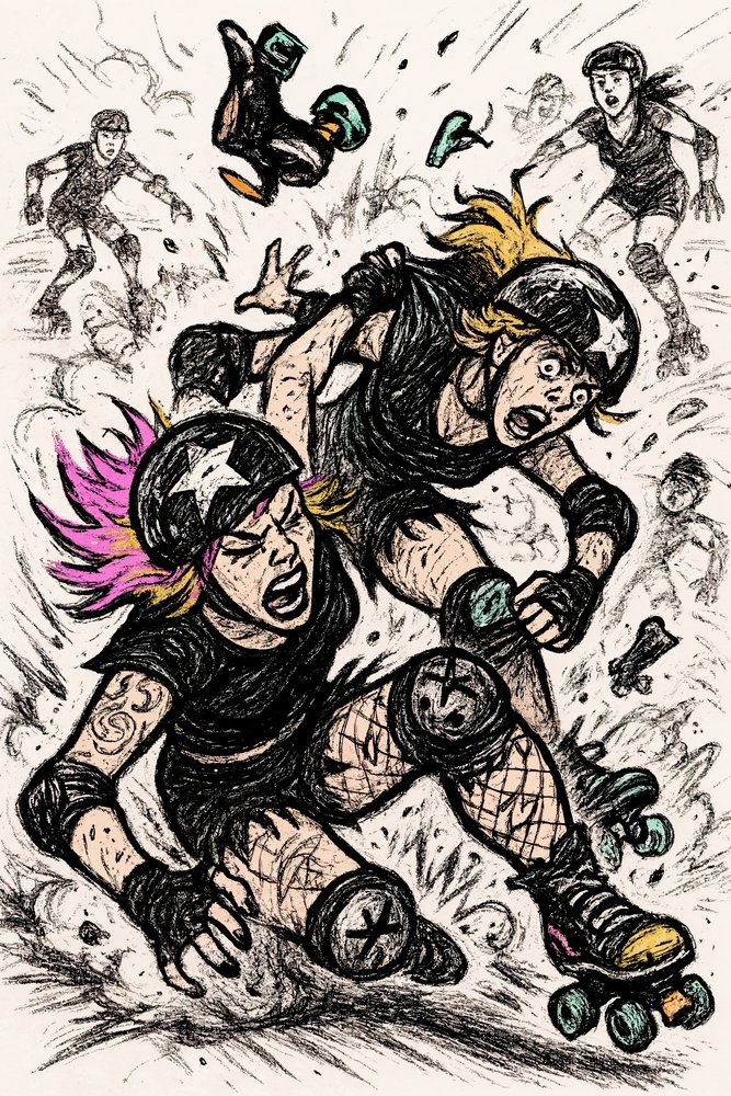 Incidente durante una gara di roller derby da Natalie Bruns