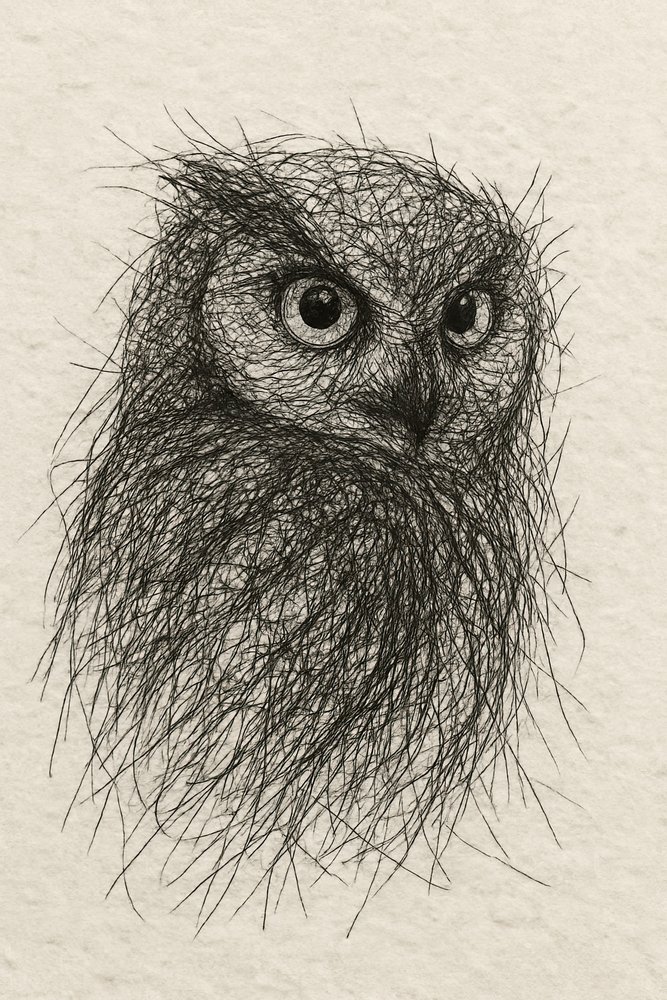 Lo sguardo del gufo scarabocchiato da Natalie Bruns
