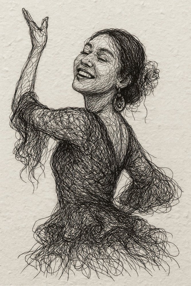 Ballerina di flamenco sorridente da Natalie Bruns