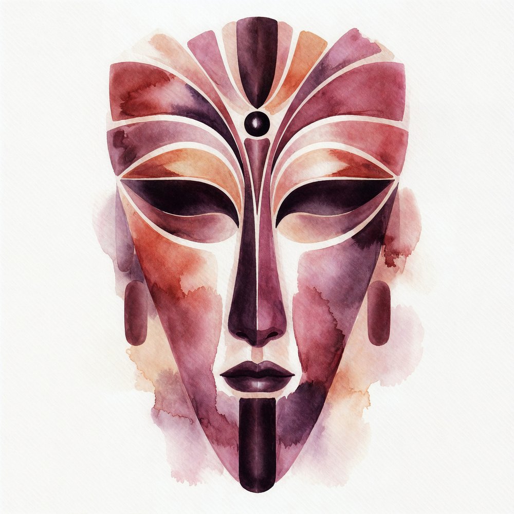 Maschera spirituale ad acquerello da Natalie Bruns