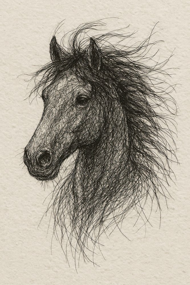 Schizzo di un cavallo selvaggio da Natalie Bruns