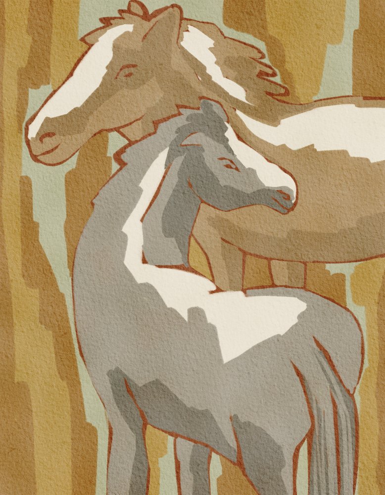 La famiglia Calm Horse da Nikita Jariwala