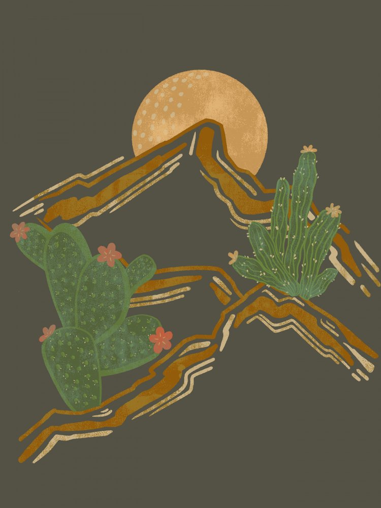 Luna dei cactus del deserto da Nikita Jariwala