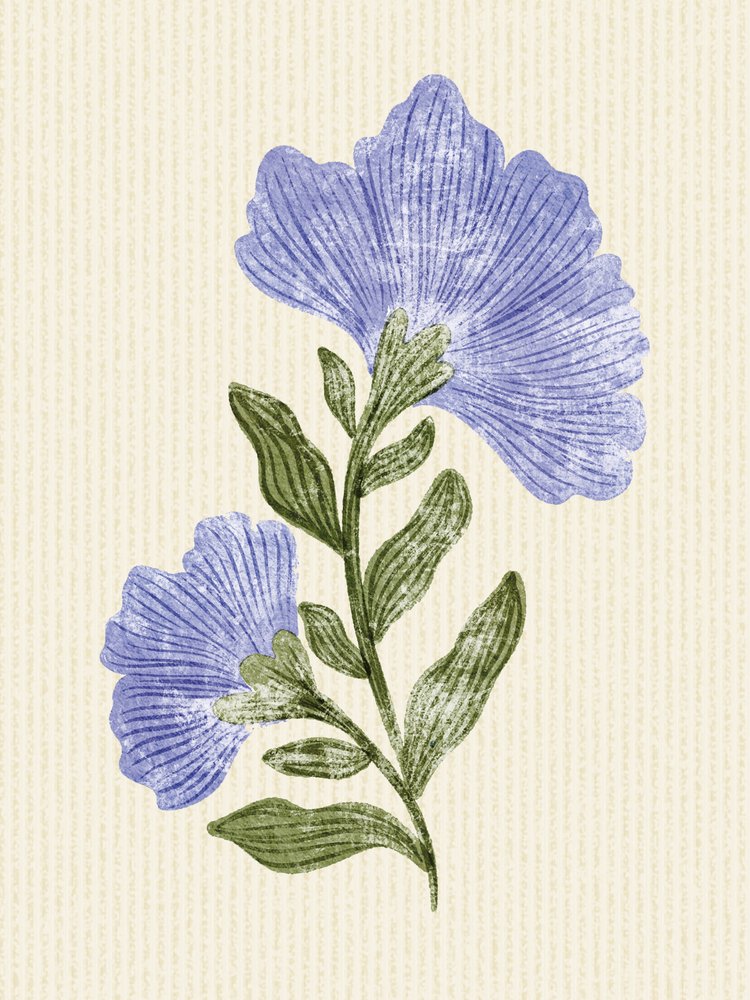 Morbidi elementi botanici color pervinca da Nikita Jariwala