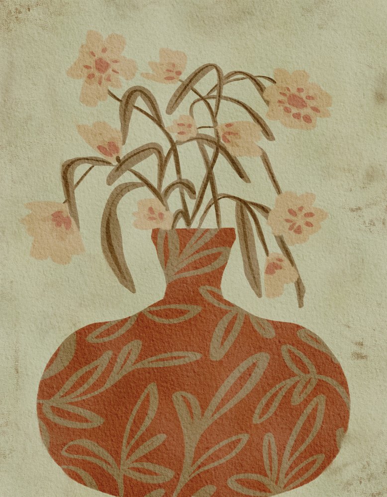 Vaso in terracotta "Blossoms" da Nikita Jariwala