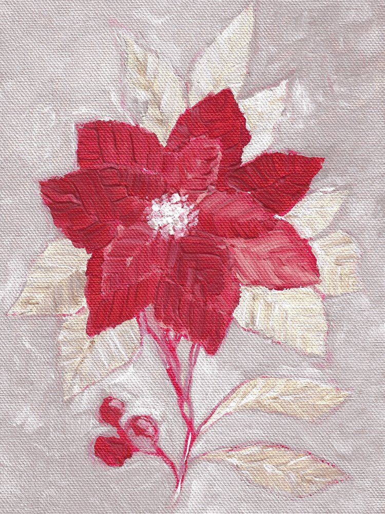Poinsettia rossa con texture da Nikita Jariwala