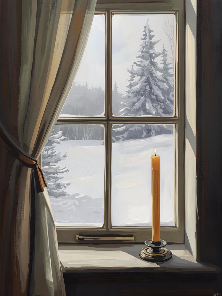 Una suggestiva vista dalla finestra in inverno da Ohkimiko