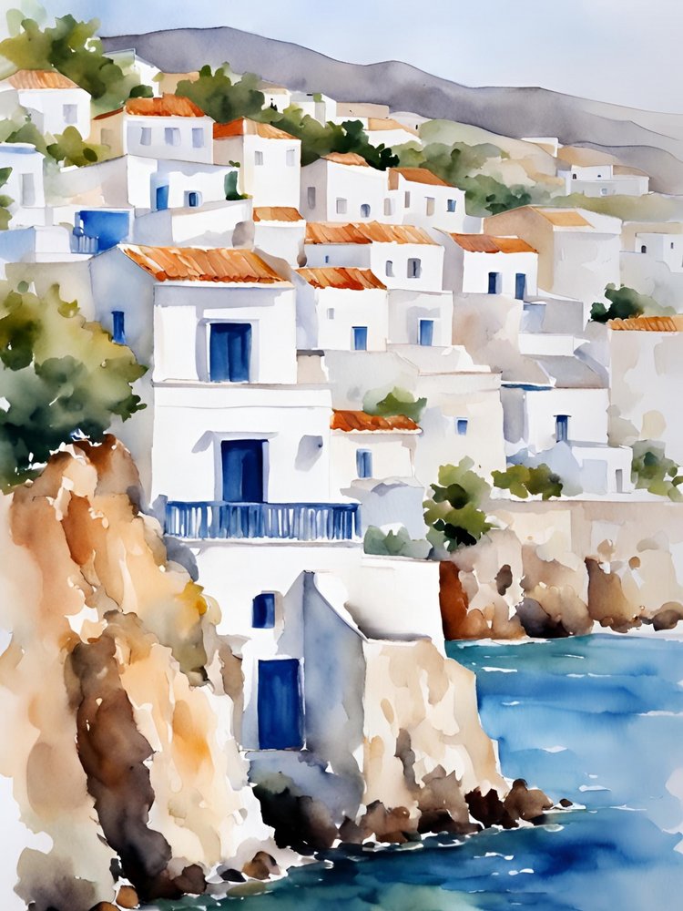 Villaggio sulle colline del Mediterraneo da Ohkimiko