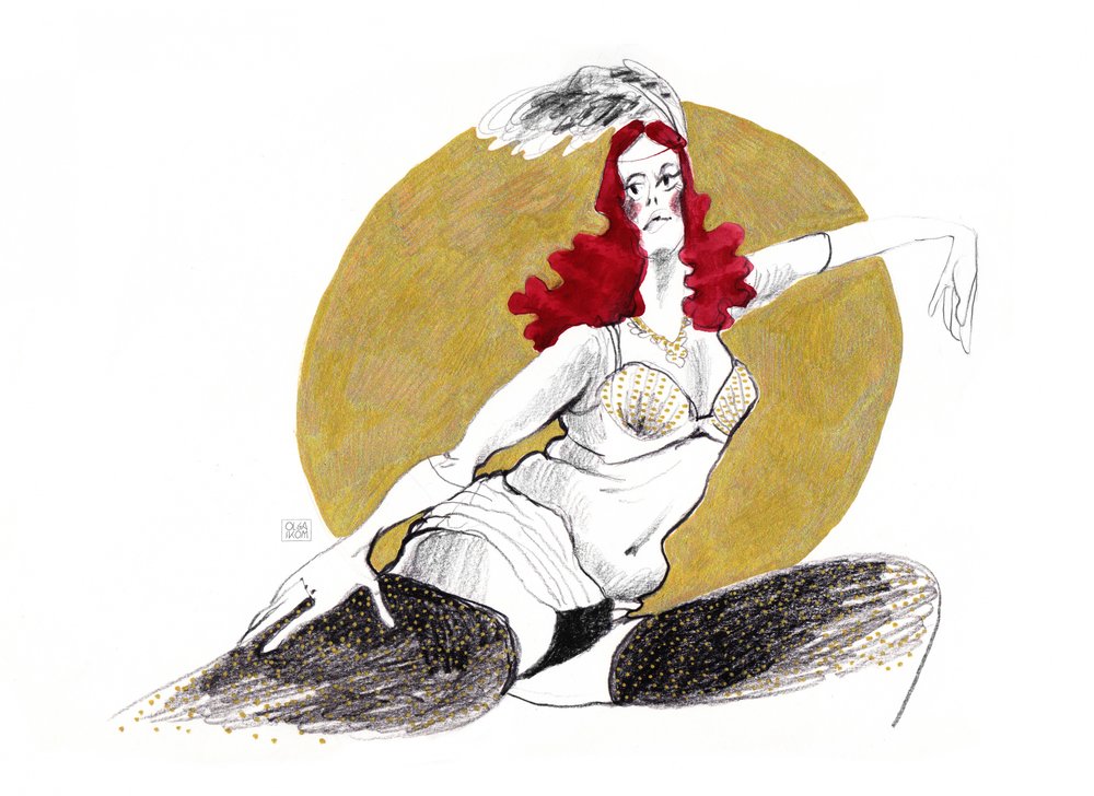 Affascinante ballerina di burlesque da Olga Skomorokhova