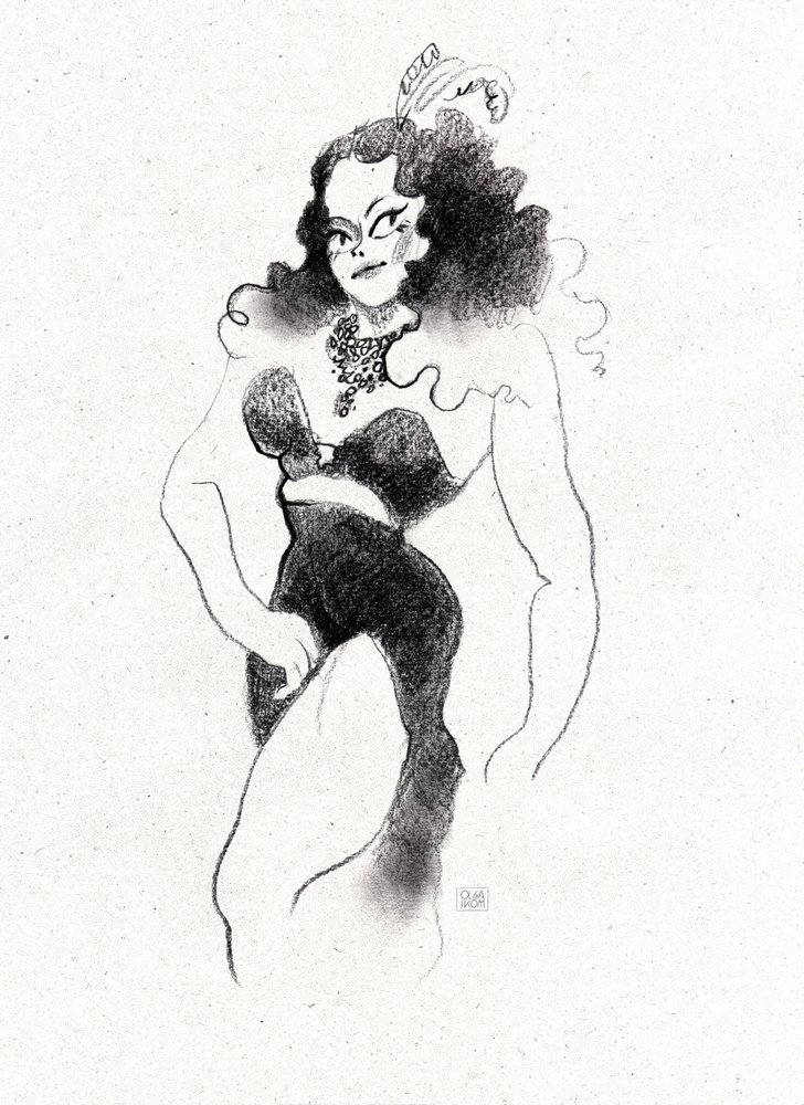 Retro Burlesque Diva da Olga Skomorokhova