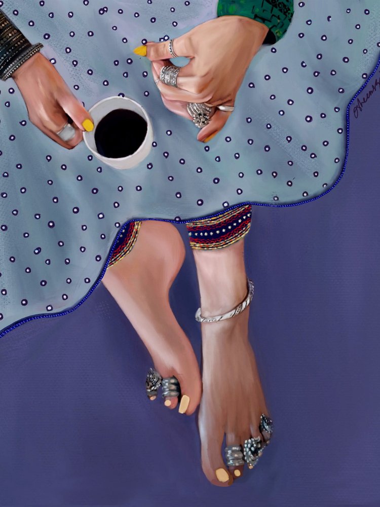 Momento del caffè bohémien da Osheensgallery
