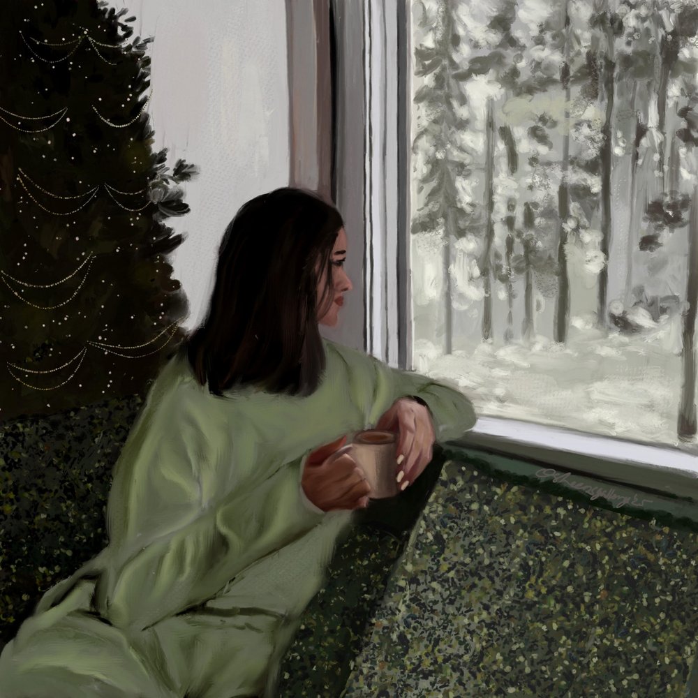 Accogliente finestra invernale da Osheensgallery