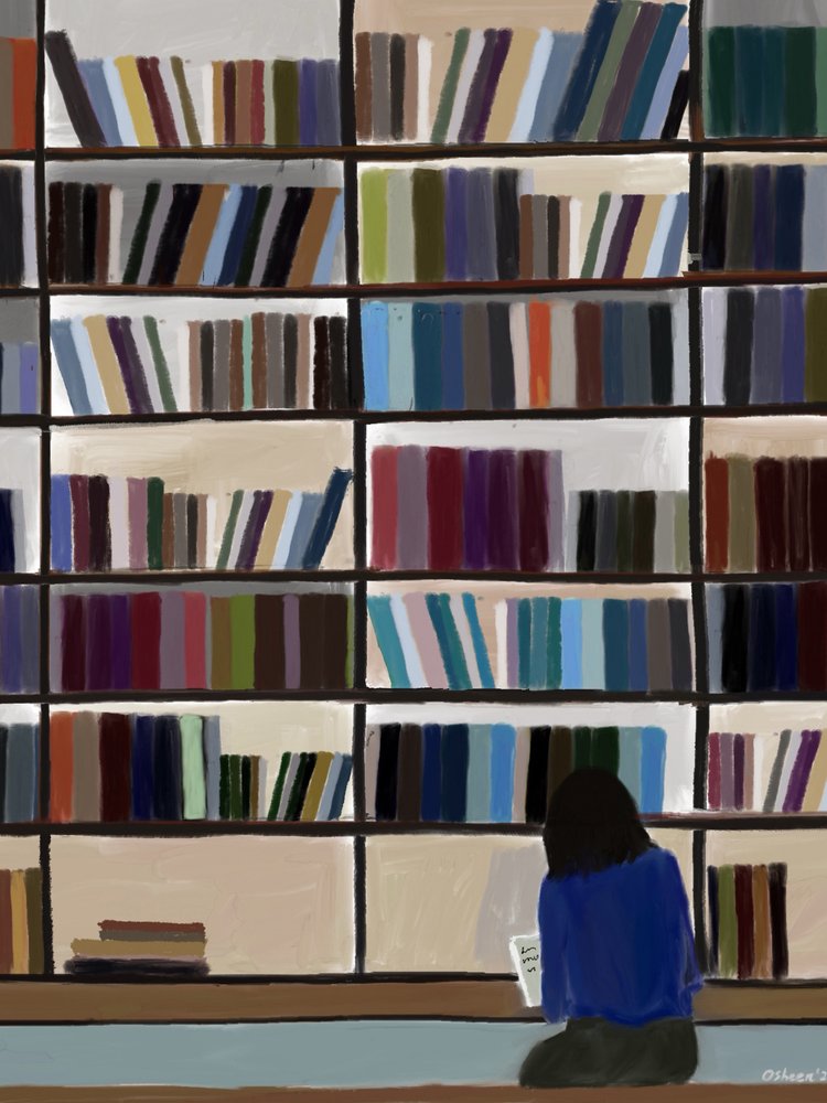 Lettura silenziosa in biblioteca da Osheensgallery