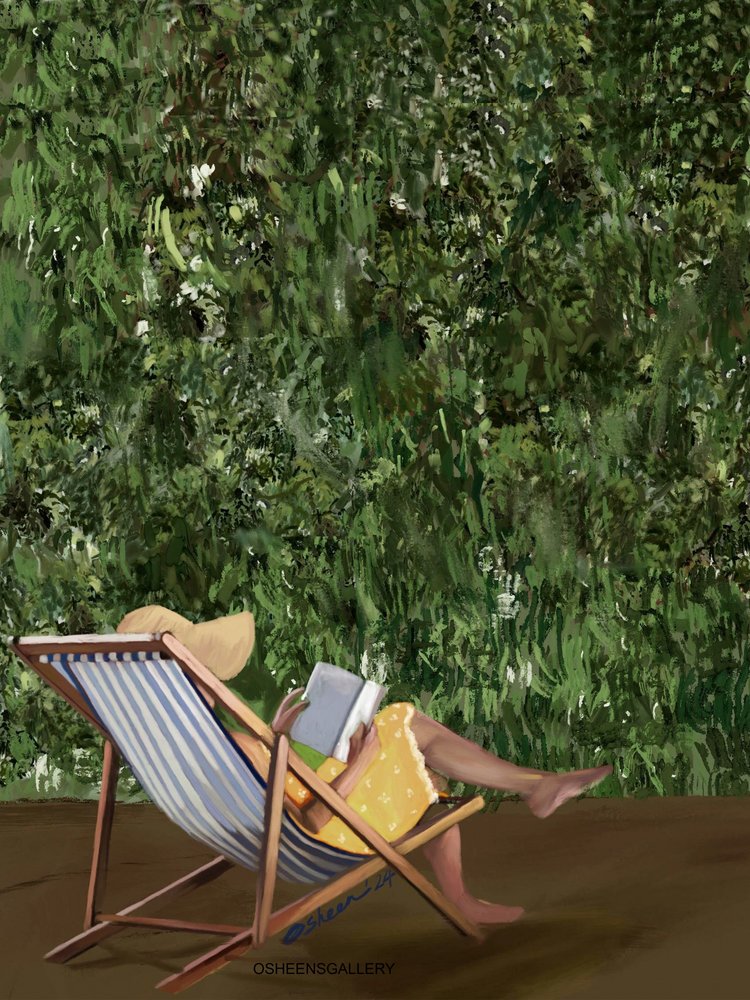 Leggere in giardino da Osheensgallery