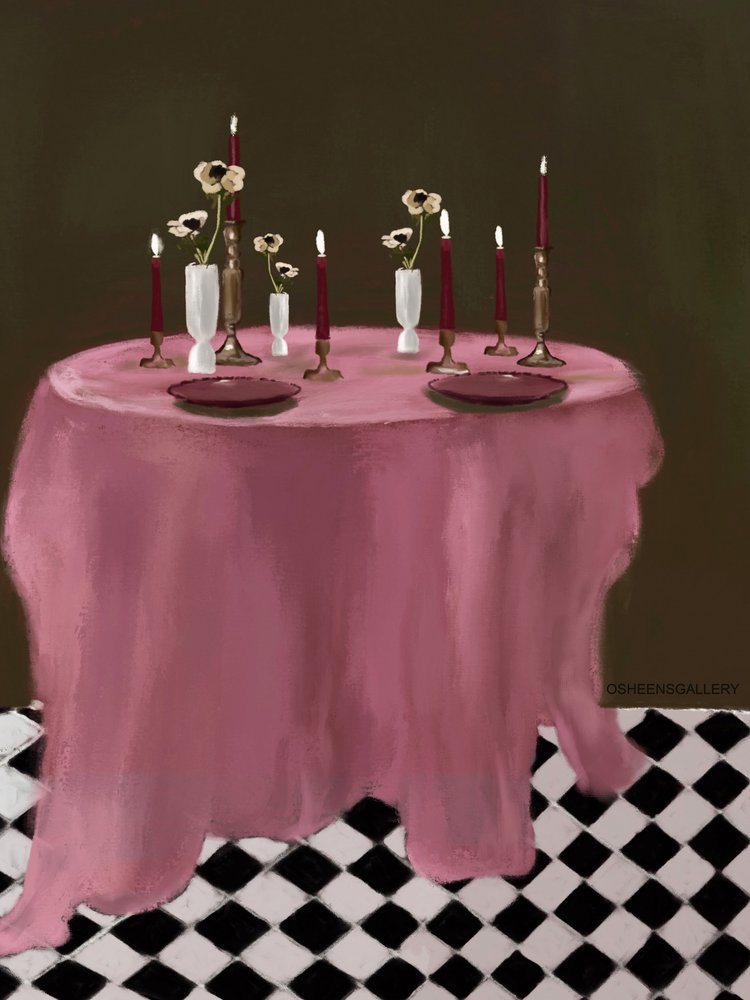 Apparecchiatura da tavola romantica da Osheensgallery