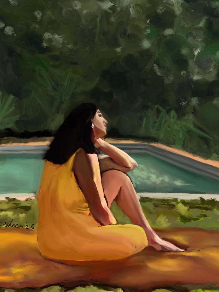 Serenità in abito giallo da Osheensgallery