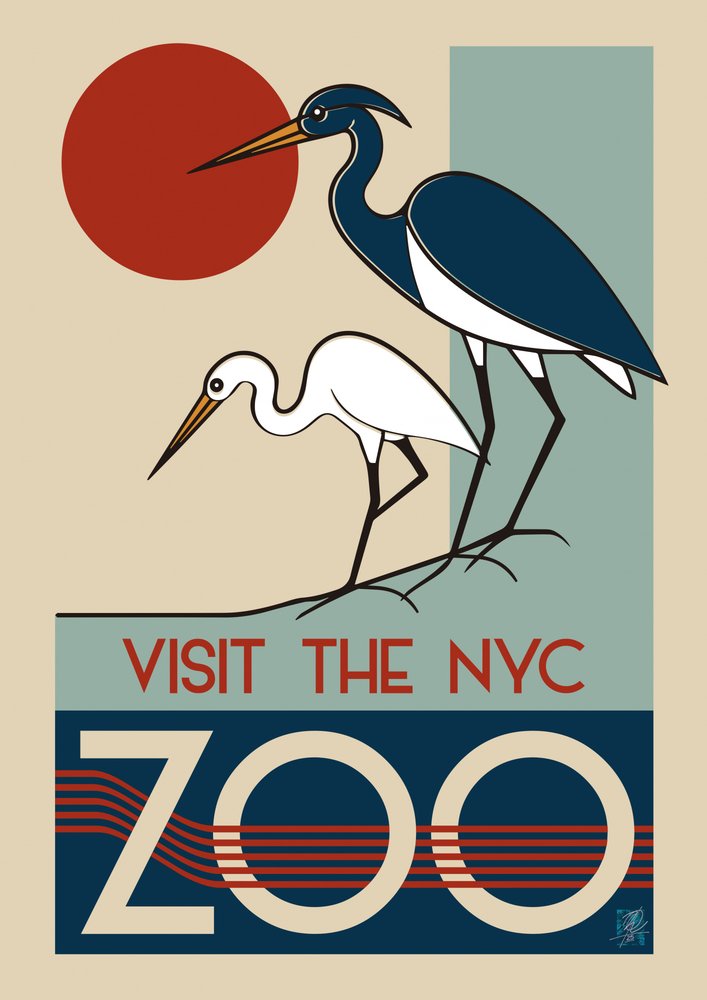 Lo zoo di New York in stile Art Déco da Osvaldo Russo