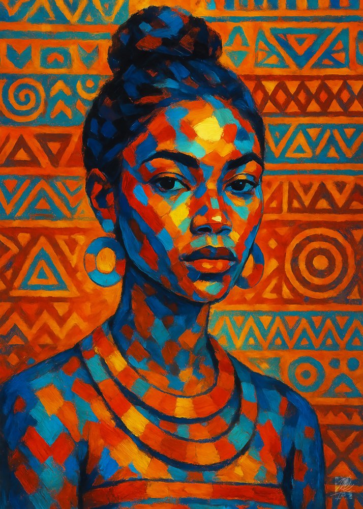 Ritratto di una donna africana dai colori vivaci da Osvaldo Russo