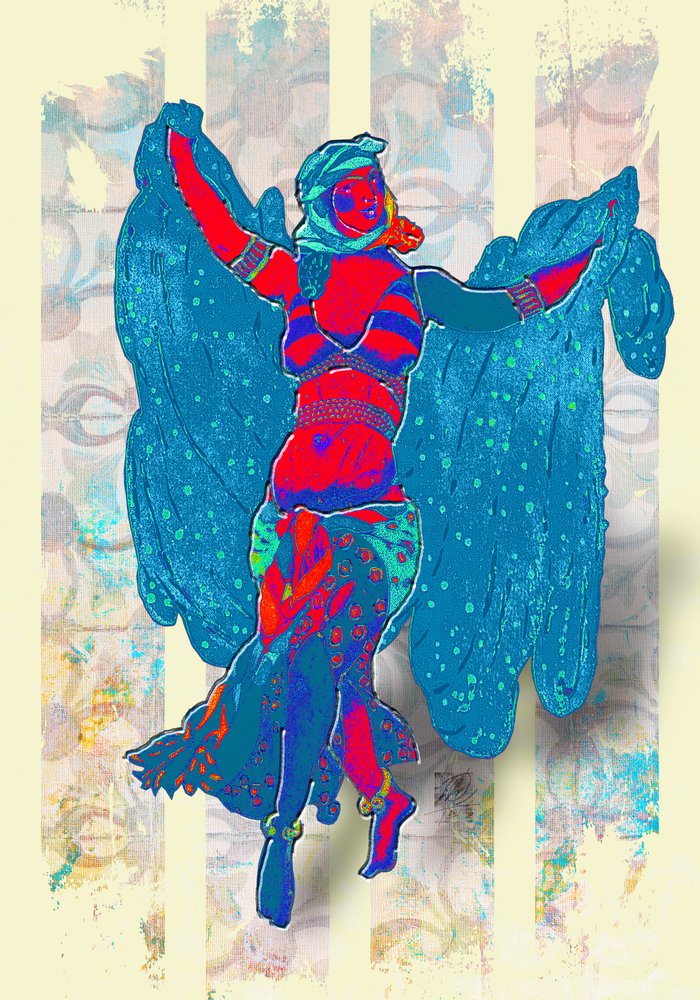 Una danzatrice del ventre dai colori vivaci da Osvaldo Russo