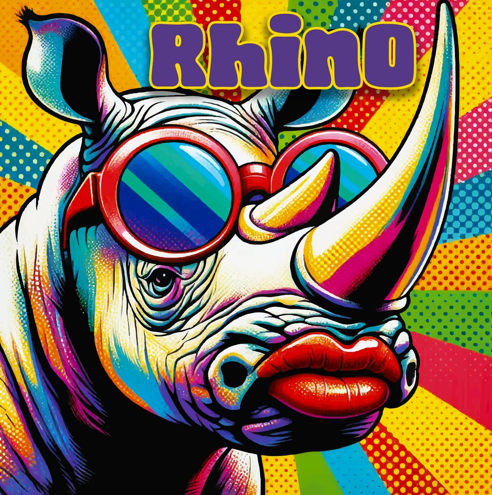 Rinoceronte pop colorato da Osvaldo Russo