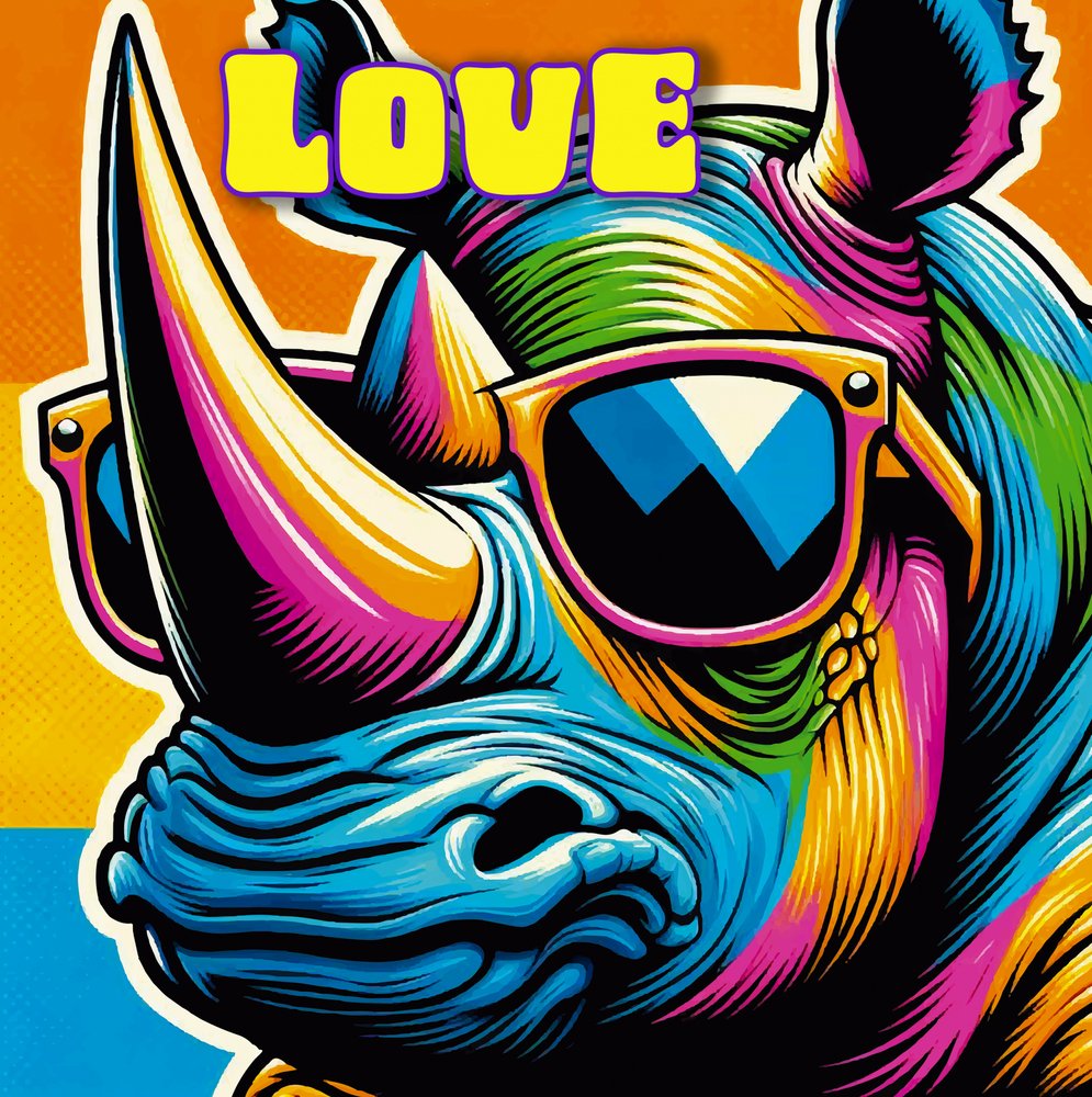 Occhiali da sole "Cool Rhino Love" da Osvaldo Russo