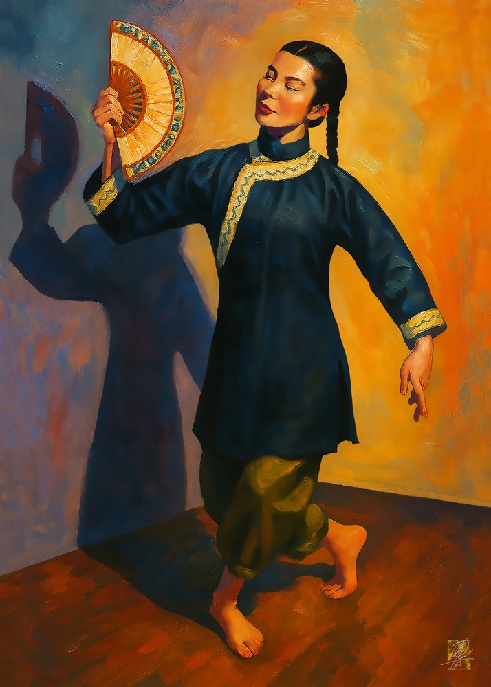 Graziosa ballerina con il ventaglio da Osvaldo Russo