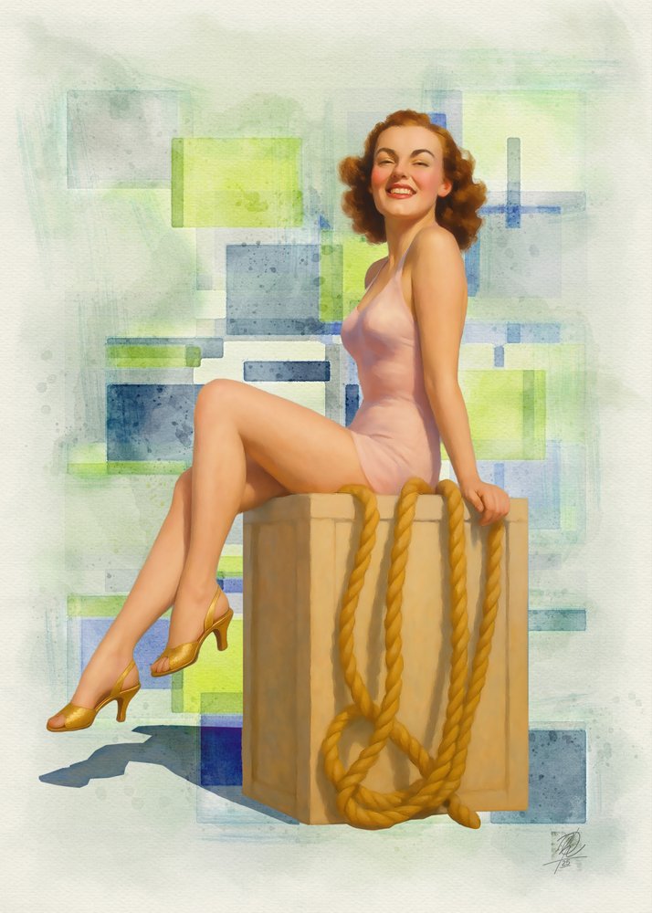 Pin-up vintage allegra da Osvaldo Russo